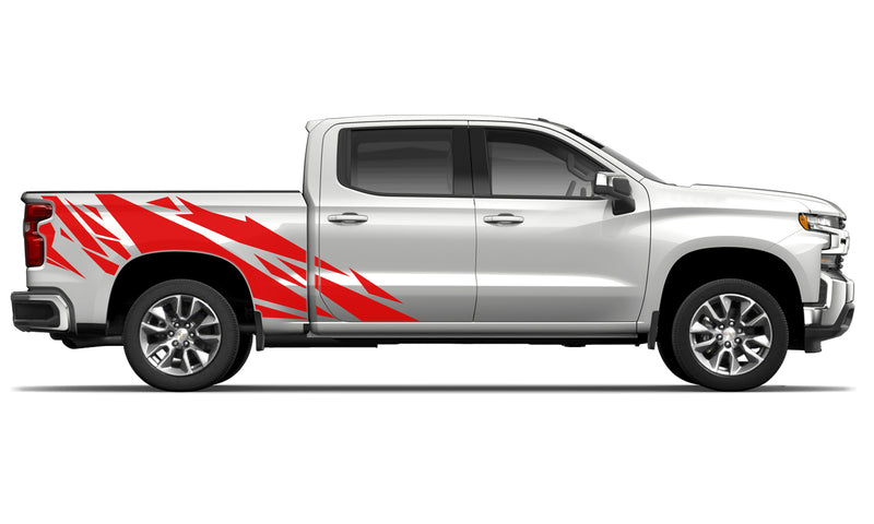 Geometric pattern side graphics decals for Chevrolet Silverado