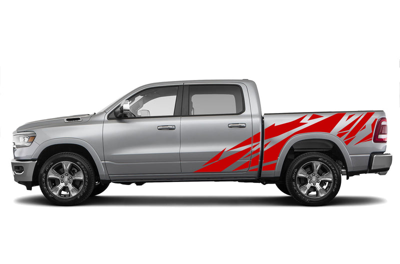 Geometric pattern side graphics decals for Dodge Ram