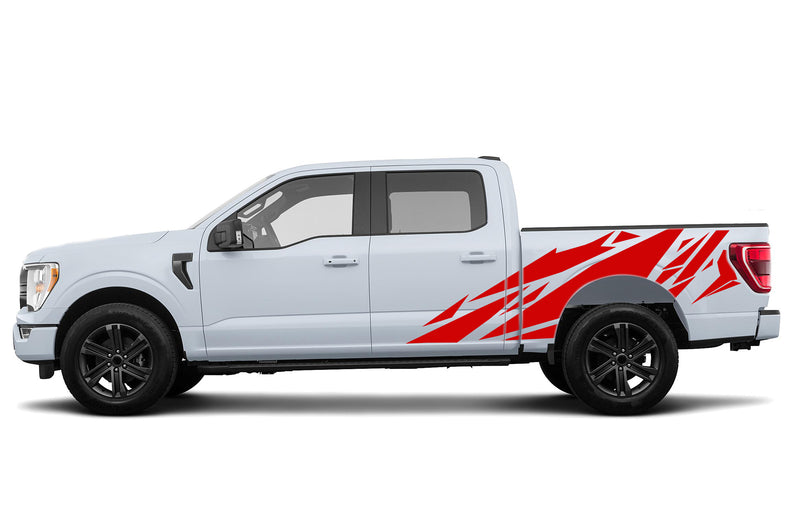 Geometric pattern side graphics decals for Ford F150