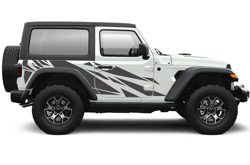 Geometric pattern side decals graphics compatible with Jeep Wrangler JL 2 doors