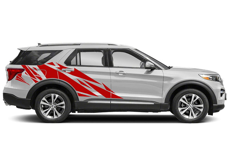 Geometric pattern side graphics decals for Ford Explorer