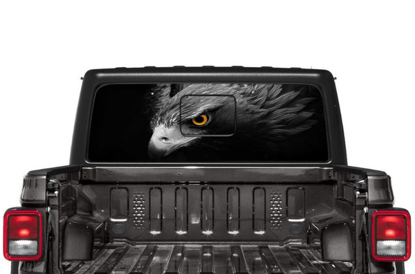 Hawk perforated rear window decals graphics for Jeep Gladiator JT