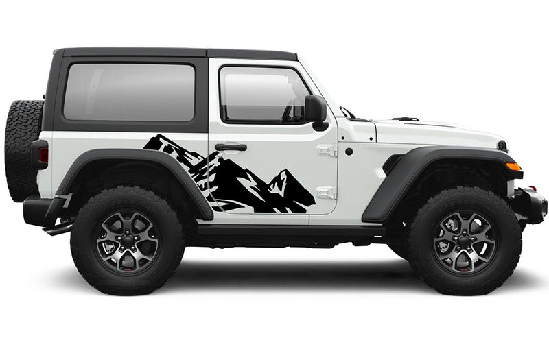 High mountain side decals graphics compatible with Jeep Wrangler JL 2 doors