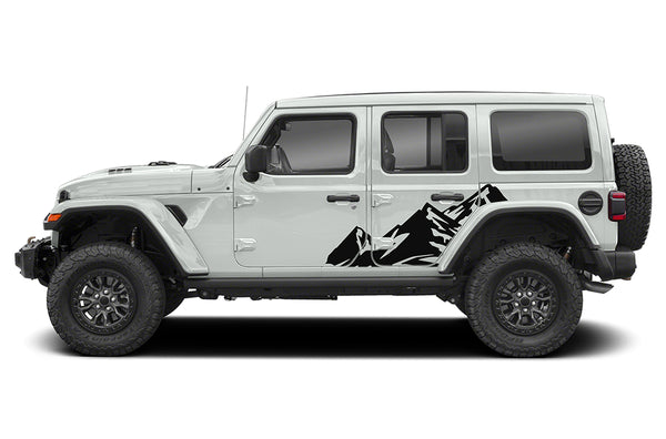 High mountain side graphics decals compatible with Jeep Wrangler JL