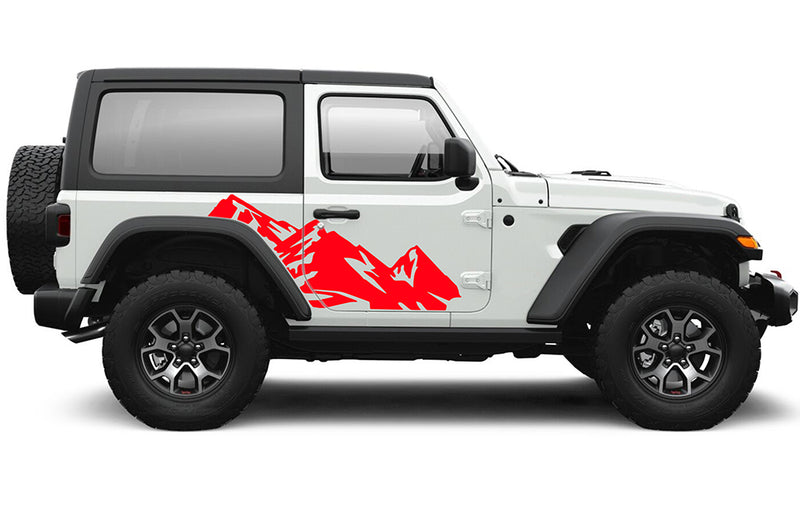 High mountain side decals graphics compatible with Jeep Wrangler JL 2 doors