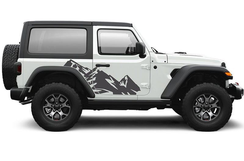 High mountain side decals graphics compatible with Jeep Wrangler JL 2 doors