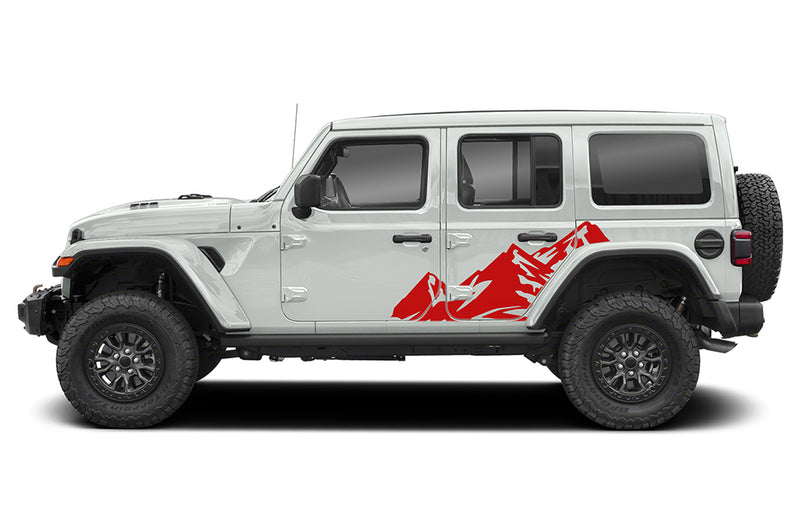 High mountain side graphics decals compatible with Jeep Wrangler JL