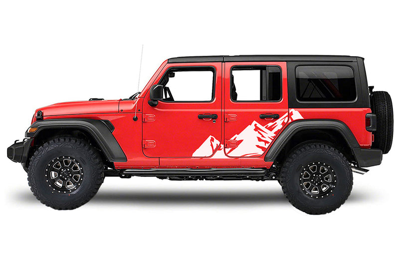 High mountain side graphics decals compatible with Jeep Wrangler JL