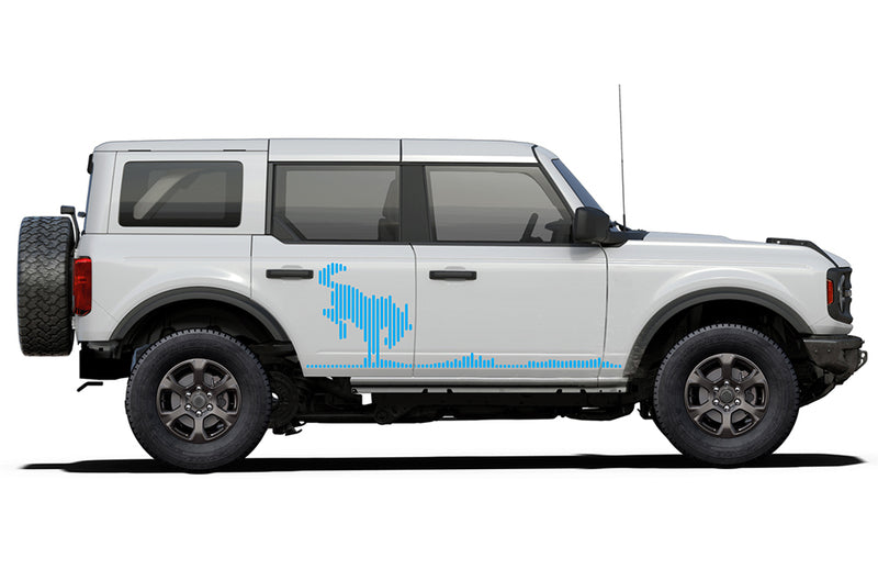 Horse soundwave style side graphics decals compatible with Ford Bronco