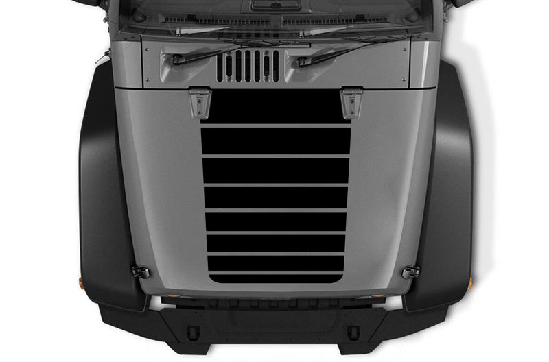 Linear hood decals graphics compatible with Jeep Wrangler JK