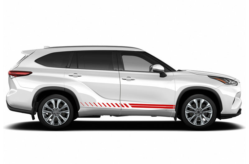 Lower panel side stripes graphics decals for Toyota Highlander