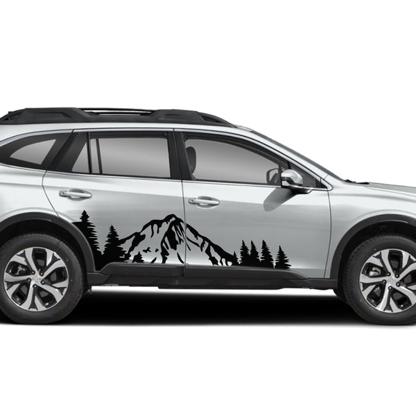 Sticker Sport Decal Side Door Pair Vinyl Mountains Compatible with Subaru Outback 2006 - 2018 discount forest suv wagon