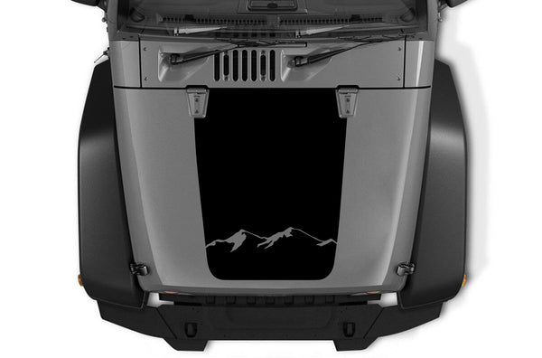 Mountain hood decals graphics compatible with Jeep Wrangler JK