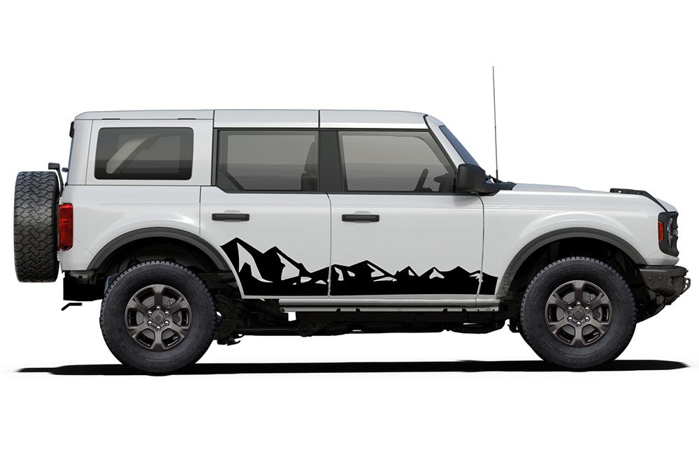 Bronco R Graphics Mountain range side graphics decals compatible with Ford Bronco
