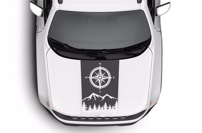 Mountain compass graphics hood decals for Jeep Renegade