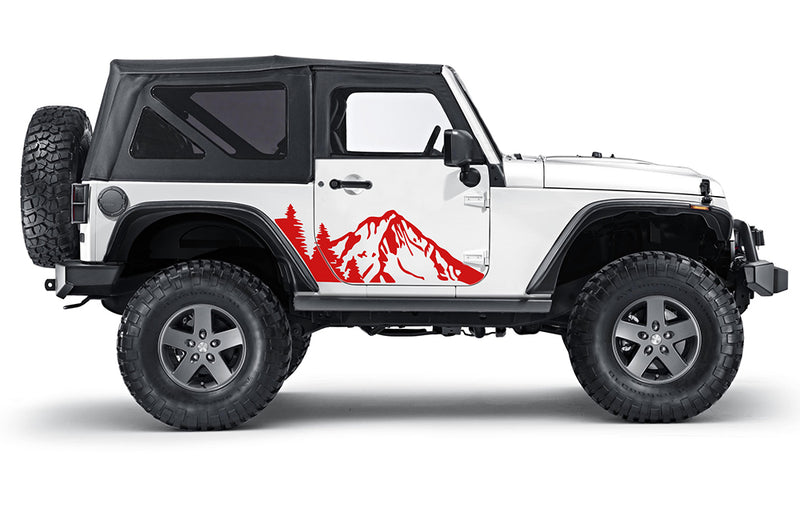 Mountain forest decals graphics compatible with Jeep Wrangler JK 2 doors