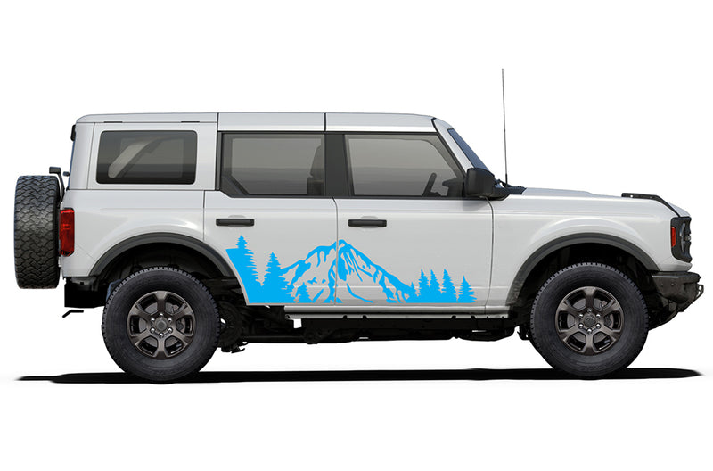 Mountain forest door side decals graphics compatible with Ford Bronco