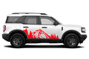 Mountain forest door side decals graphics compatible with Ford Bronco Sport
