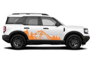 Mountain forest door side decals graphics compatible with Ford Bronco Sport