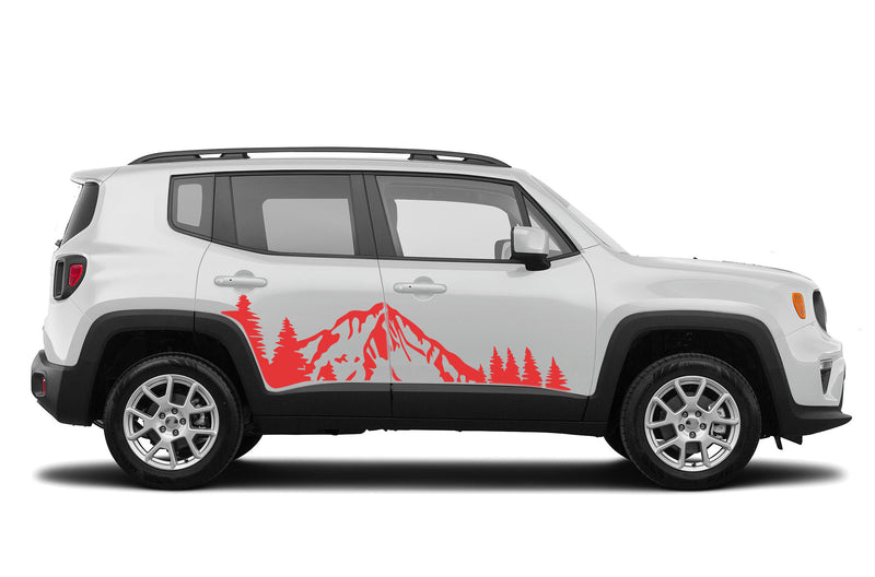 Mountain forest side graphics decals compatible with Jeep Renegade