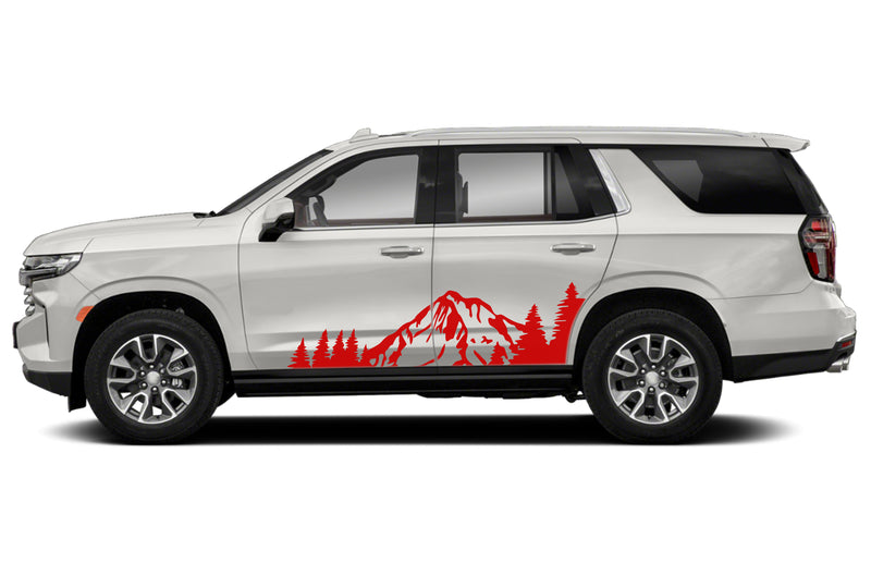 Mountain forest side graphics decals compatible with Chevrolet Tahoe