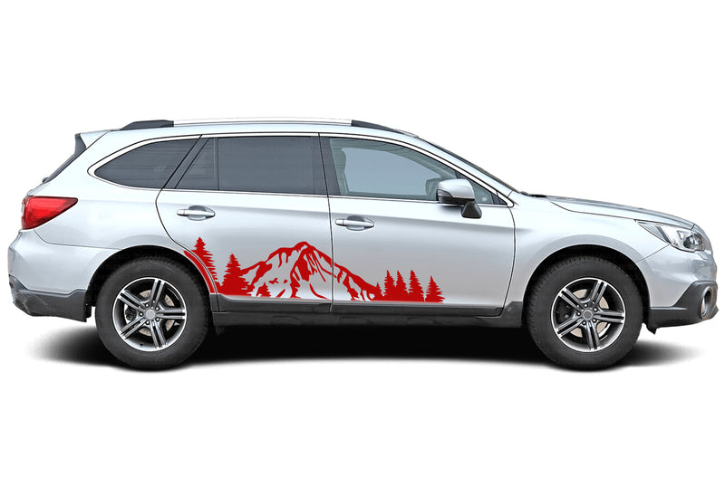 Mountain forest side graphics decals for Subaru Outback 2015-2019