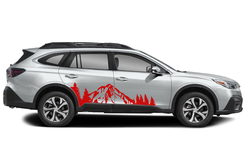 Mountain forest side graphics decals for Subaru Outback