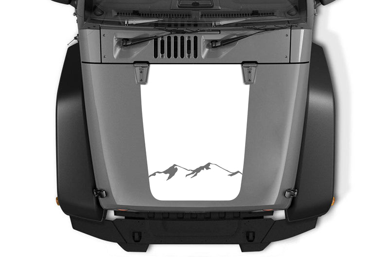 Mountain hood decals graphics compatible with Jeep Wrangler JK