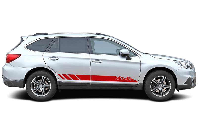 Mountain lower stripes graphics decals compatible with Subaru Outback 2015-2019