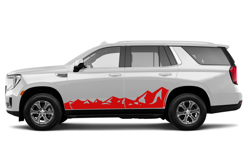 Mountain range side graphics decals for GMC Yukon