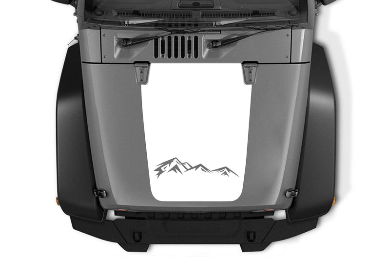 Mountain range hood decals graphics compatible with Jeep Wrangler JK