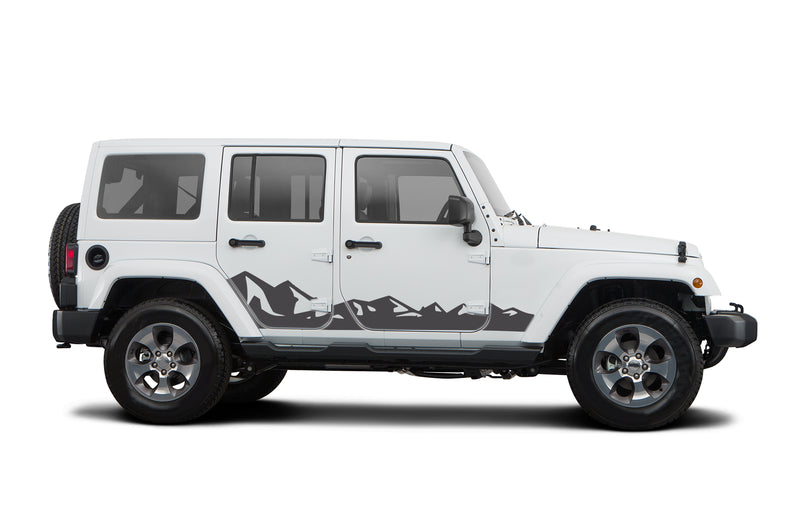 Mountain range side decals graphics compatible with Jeep Wrangler JK