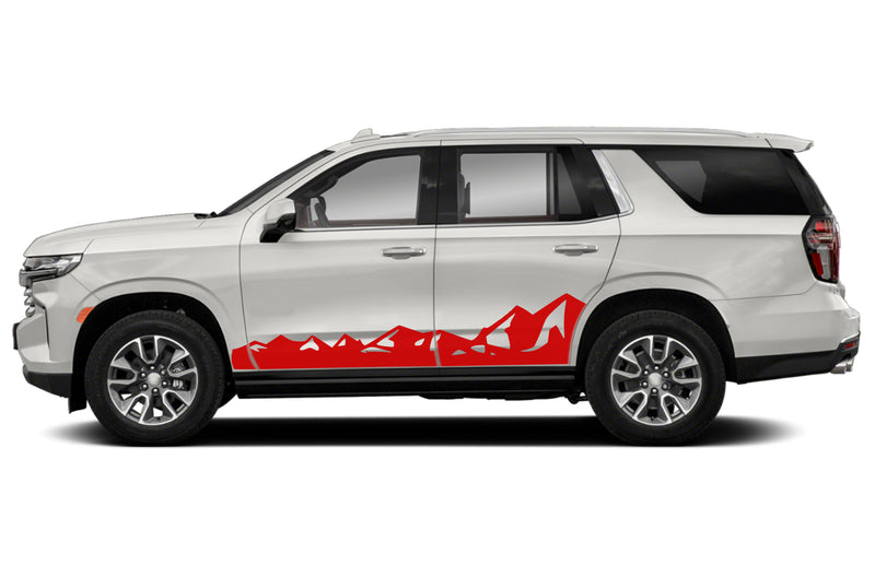 Mountain range side graphics decals compatible with Chevrolet Tahoe