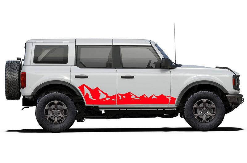 Mountain range side graphics decals compatible with Ford Bronco