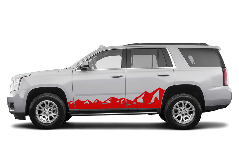 Mountain range side graphics decals for GMC Yukon 2015-2020