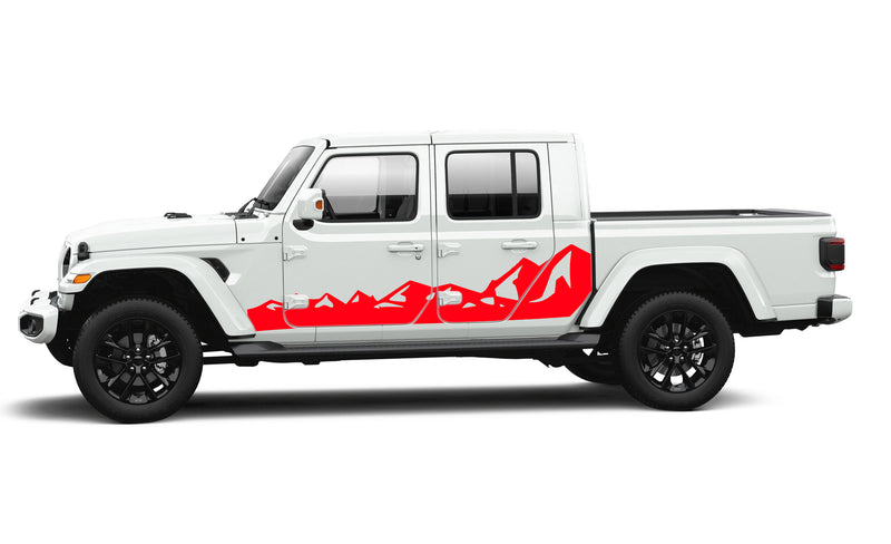 Mountain range side graphics decals compatible with Jeep Gladiator JT