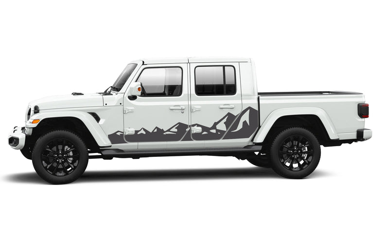 Mountain range side graphics decals compatible with Jeep Gladiator JT