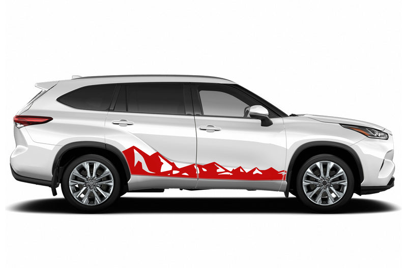 Mountain range side graphics decals for Toyota Highlander