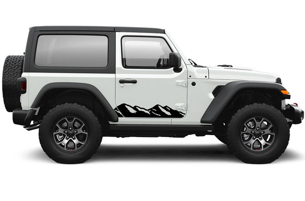 Mountains side graphics decals compatible with Jeep Wrangler JL 2 doors