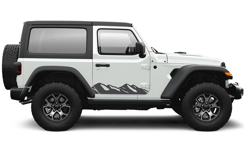 Mountains side graphics decals compatible with Jeep Wrangler JL 2 doors