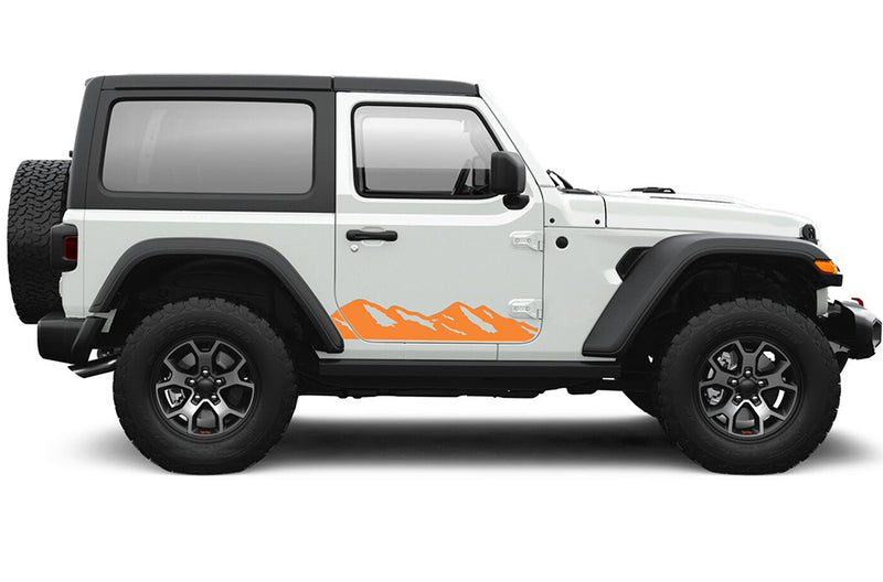 Mountains side graphics decals compatible with Jeep Wrangler JL 2 doors