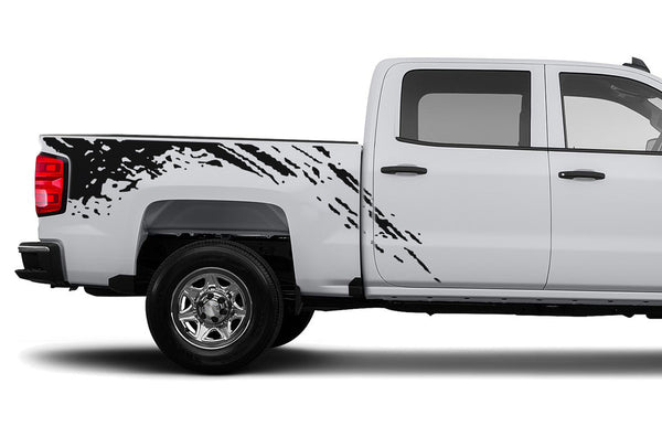 Mud splash side bed graphics decals for Chevrolet Silverado 2014-2018