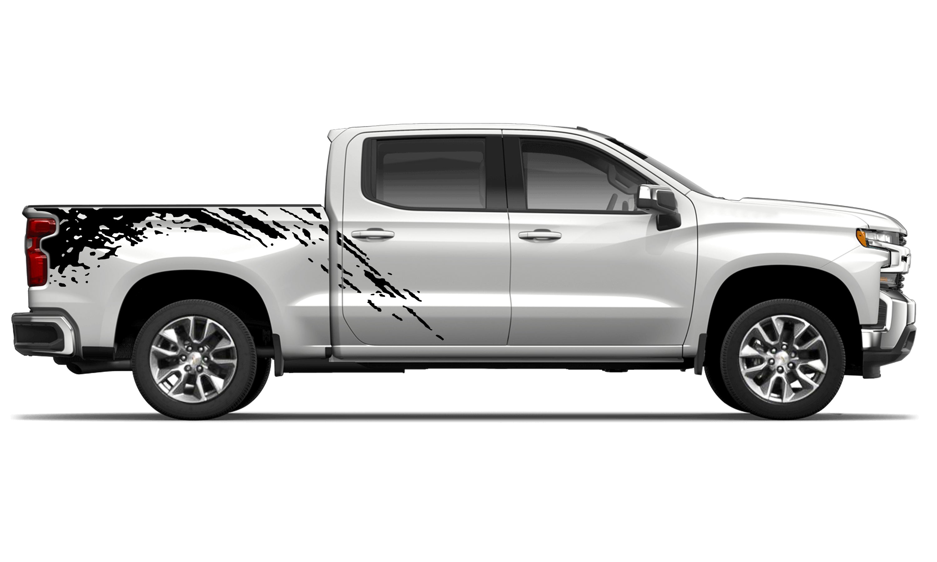 Mud splash side bed graphics decals for Chevrolet Silverado