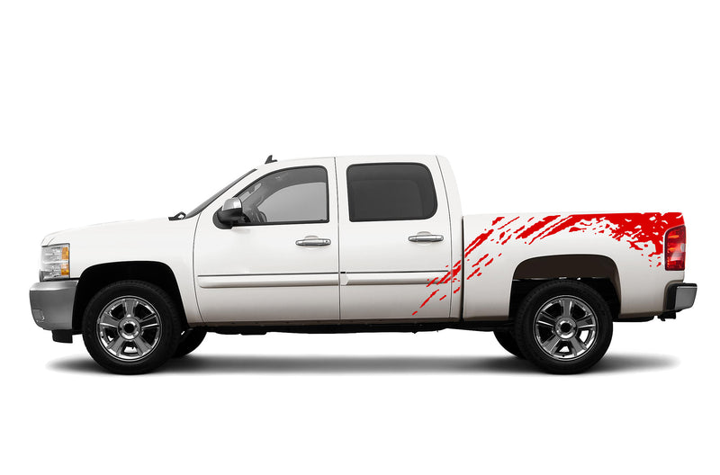 Mud splash side bed decals for Chevrolet Silverado 2007-2013