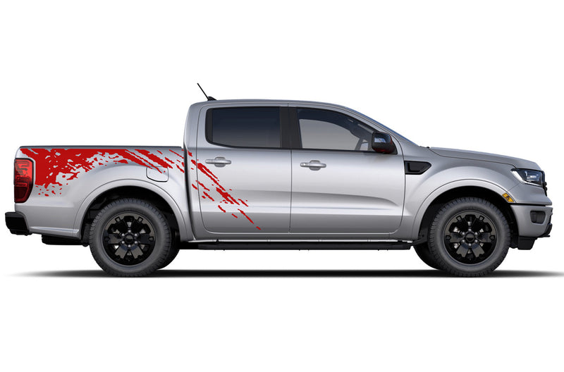 90 Ranger Splash Graphics Mud splash side bed graphics decals for Ford Ranger 2019-2023