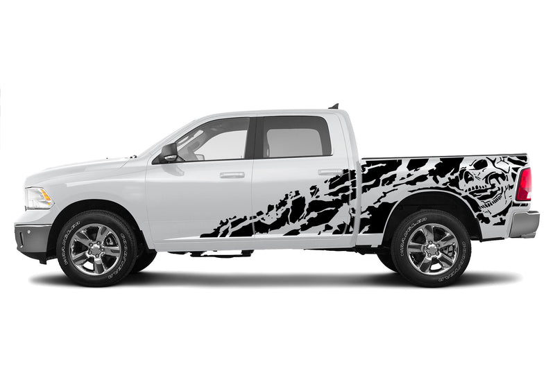 Nightmare shredded side graphics decals for Dodge Ram 2009-2018