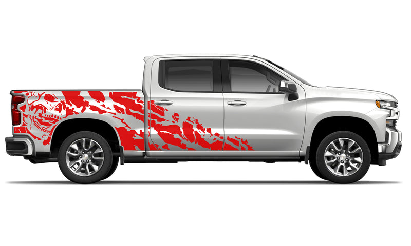 Nightmare shredded side decals graphics compatible with Chevrolet Silverado