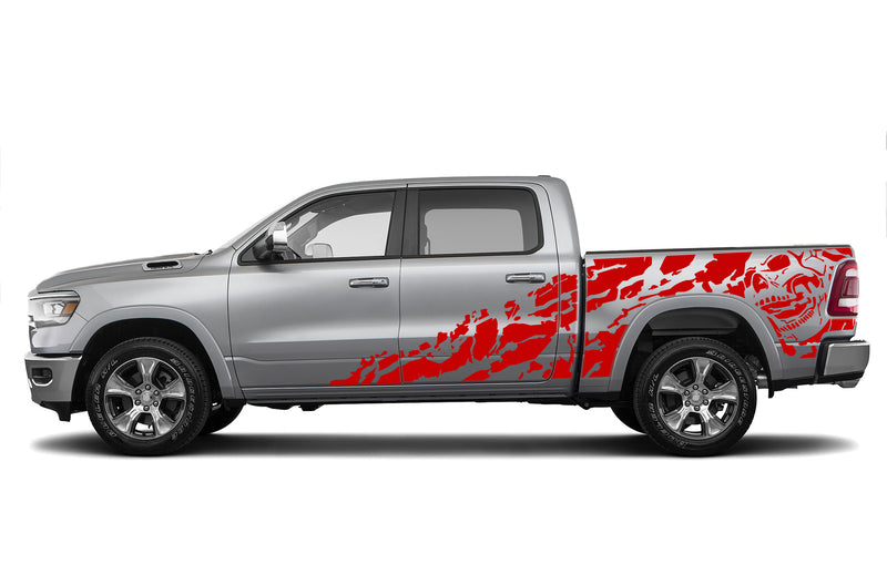 Nightmare shredded side graphics decals for Dodge Ram