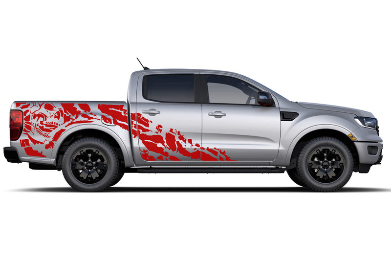 Nightmare shredded side graphics decals for Ford Ranger