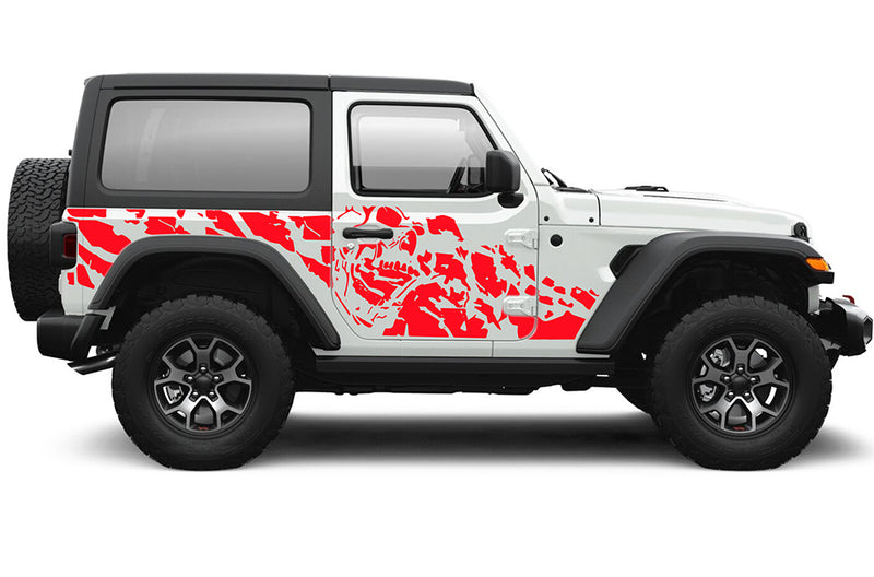 Nightmare side graphics decals compatible with Jeep Wrangler JL 2 doors